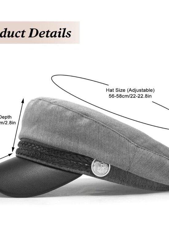 Women\'s Newsboy Cap Fiddler Caps Classic Beret Hat Fisherman Flat Hats Grey main image 7